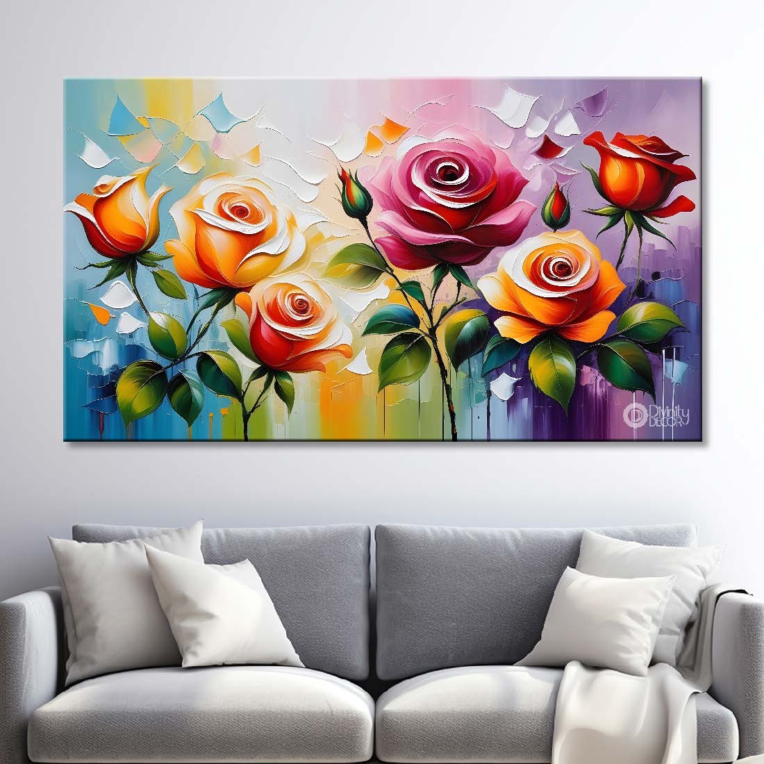 Colorful flowers in light background- Design - Flower-244