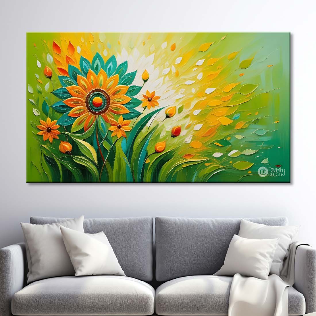 Yellow flower in green background- Flower-264