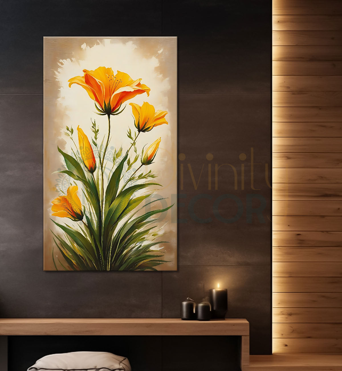 Yellow flowers in light textuerd art  - Flower-V-493