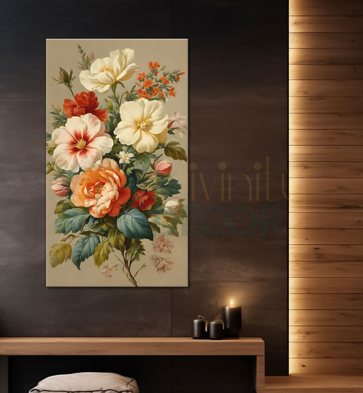 Colourful flower in light textured art - Flower-V-527