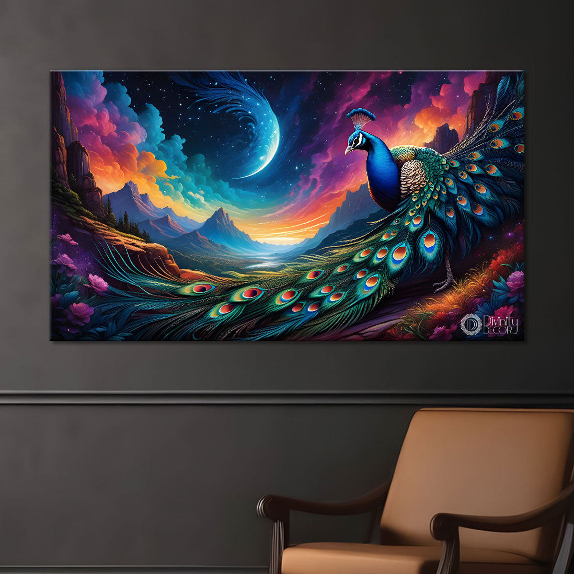 Peacock beautiful scenery modern art Canvas Painting - Design - Peacock-53