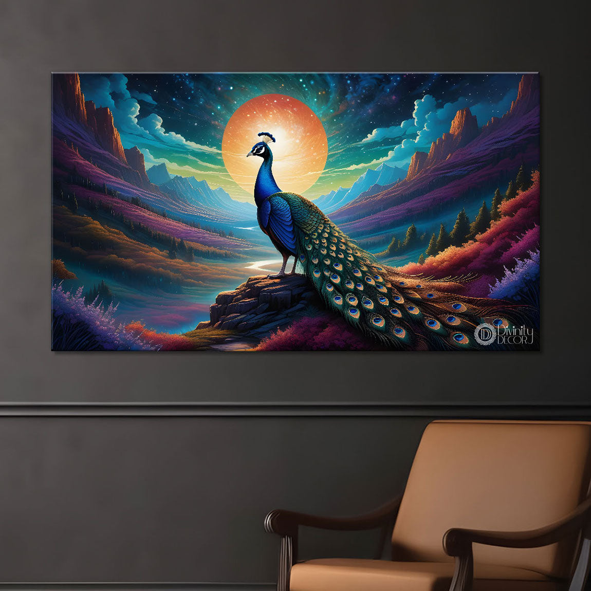 Peacock beautiful scenery modern art Canvas Painting - Design - Peacock-54