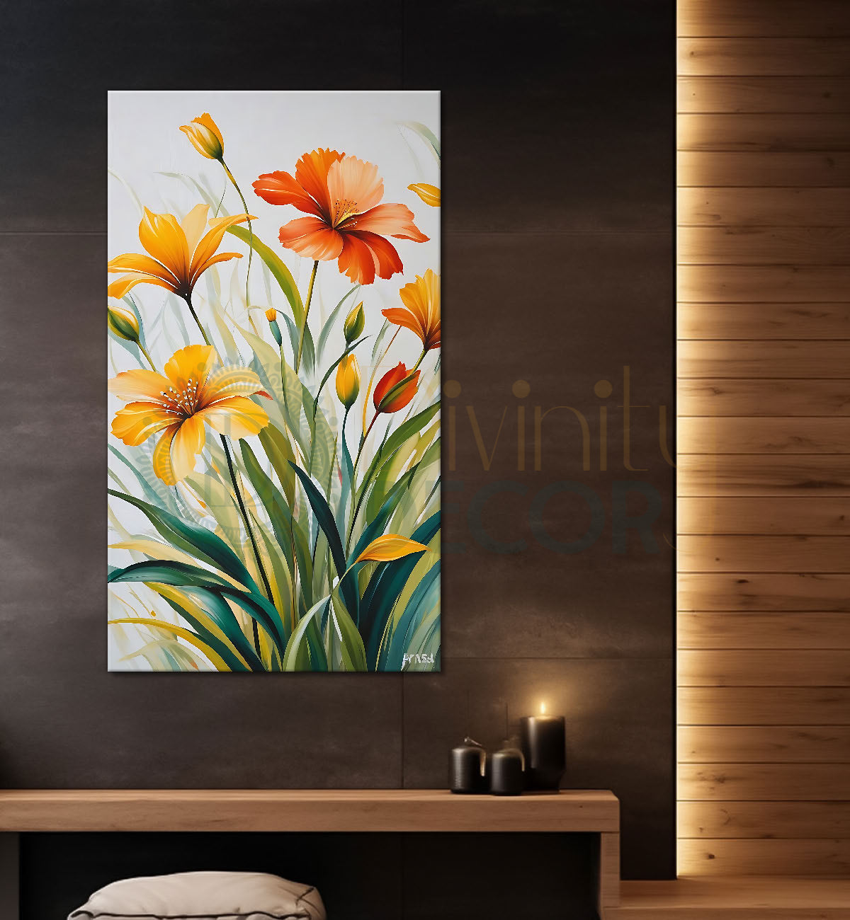 Yellow and pink flowers in light background  - Flower-V-540