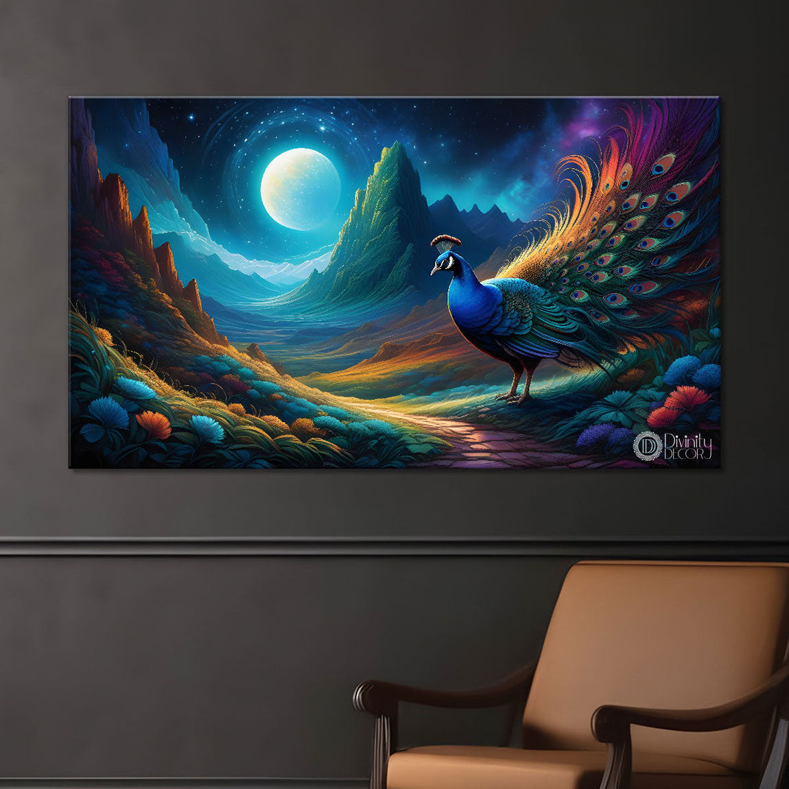 Peacock beautiful scenery modern art Canvas Painting - Design - Peacock-56