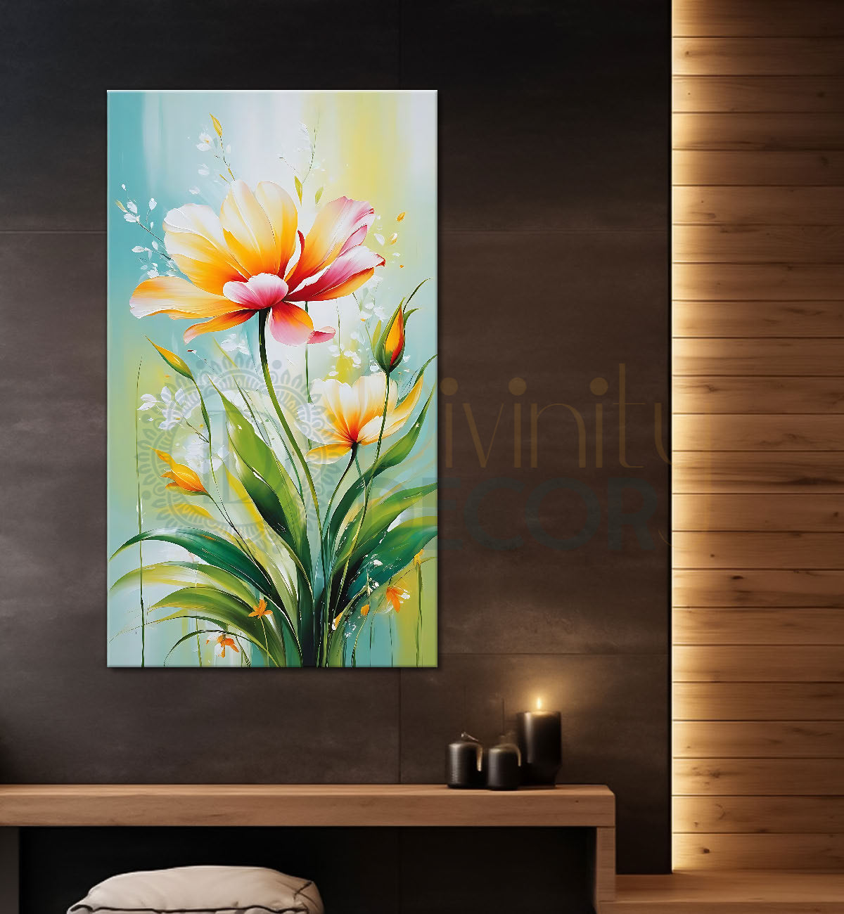 Yellow flower in green background - Flower-V-571