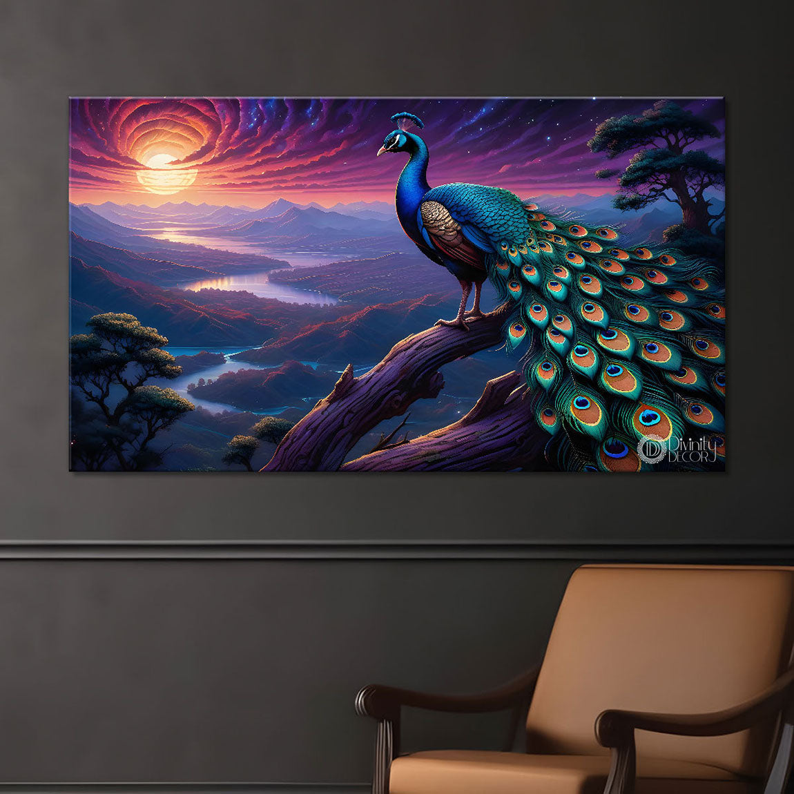 Peacock beautiful scenery modern art Canvas Painting - Design - Peacock-58
