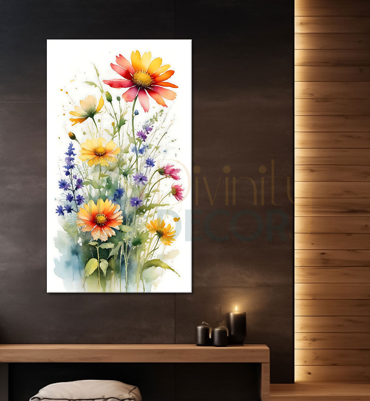 Yellow flowers in light textuerd art  - Flower-V-580