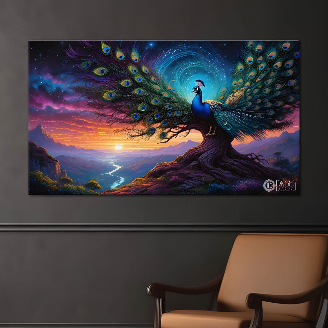 Peacock beautiful scenery modern art Canvas Painting - Design - Peacock-59