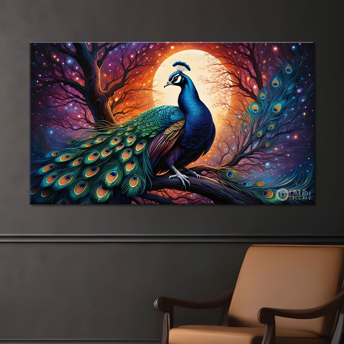 Peacock beautiful scenery modern art Canvas Painting - Design - Peacock-60