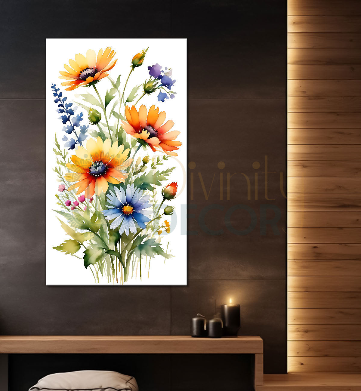 Yellow flowers in white texture background - Flower-V-614