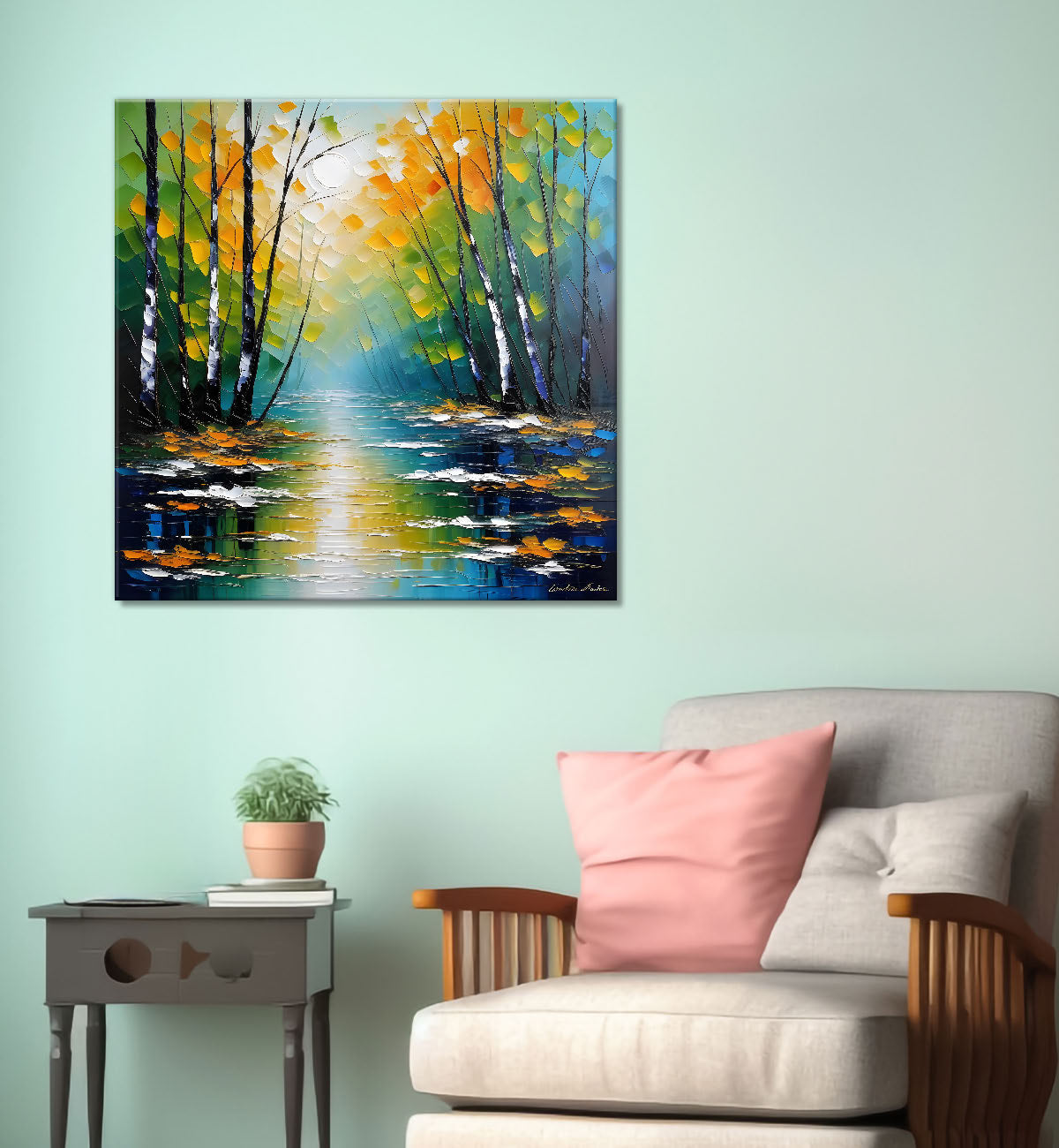 Colourful natural art painting Canvas Painting 24X24 - Nature Art -S-5