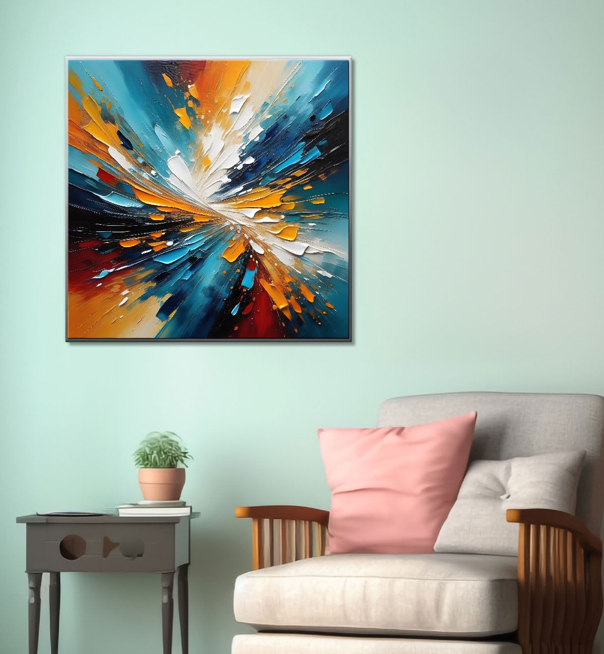 Colourful textured painting Canvas Painting 24X24 - Nature Art -S-9