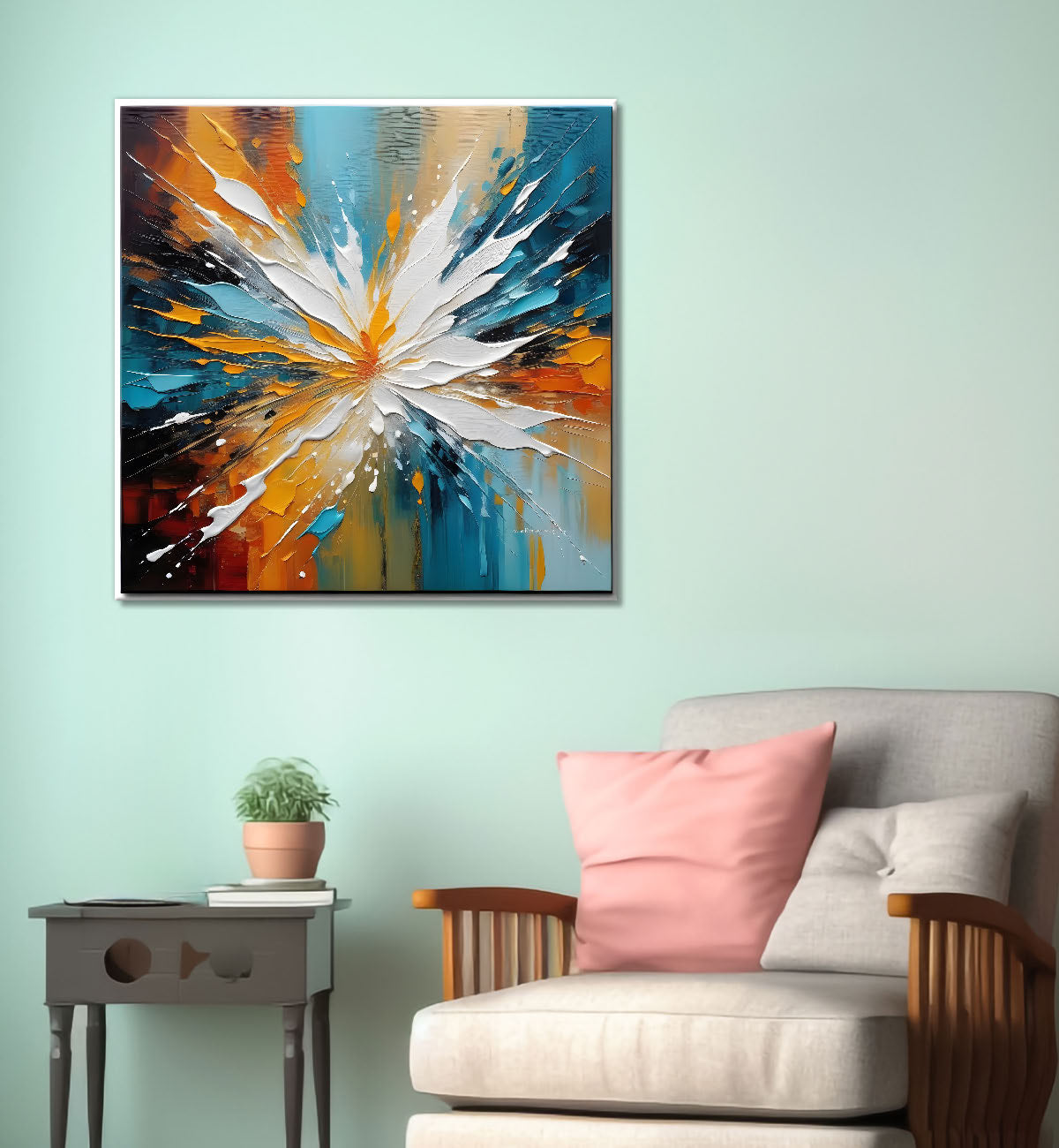 Colourful textured painting Canvas Painting 24X24- Nature Art -S-12