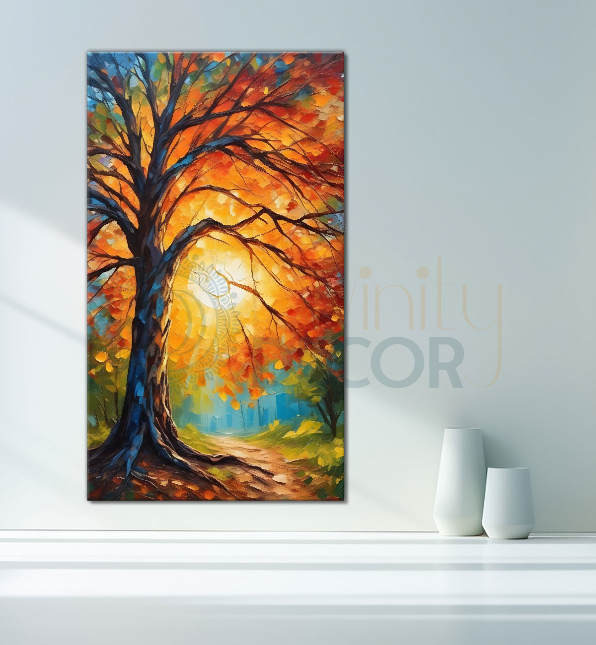 Orange tree textured painting Canvas Painting - Nature Art -V-56
