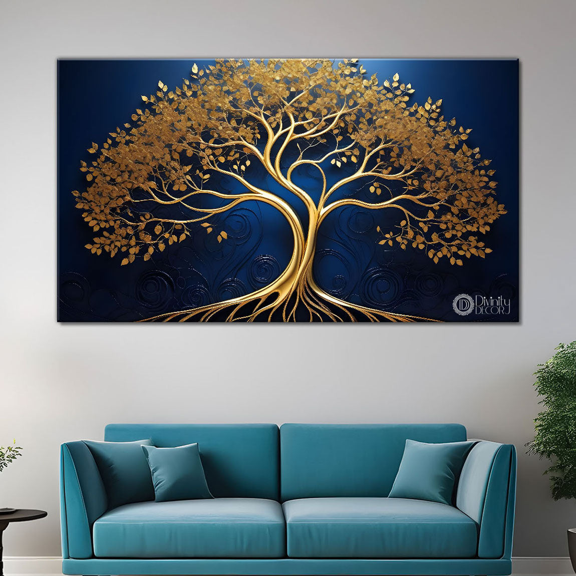 Dark textured tree modern art Canvas Painting - Design - Tree-75