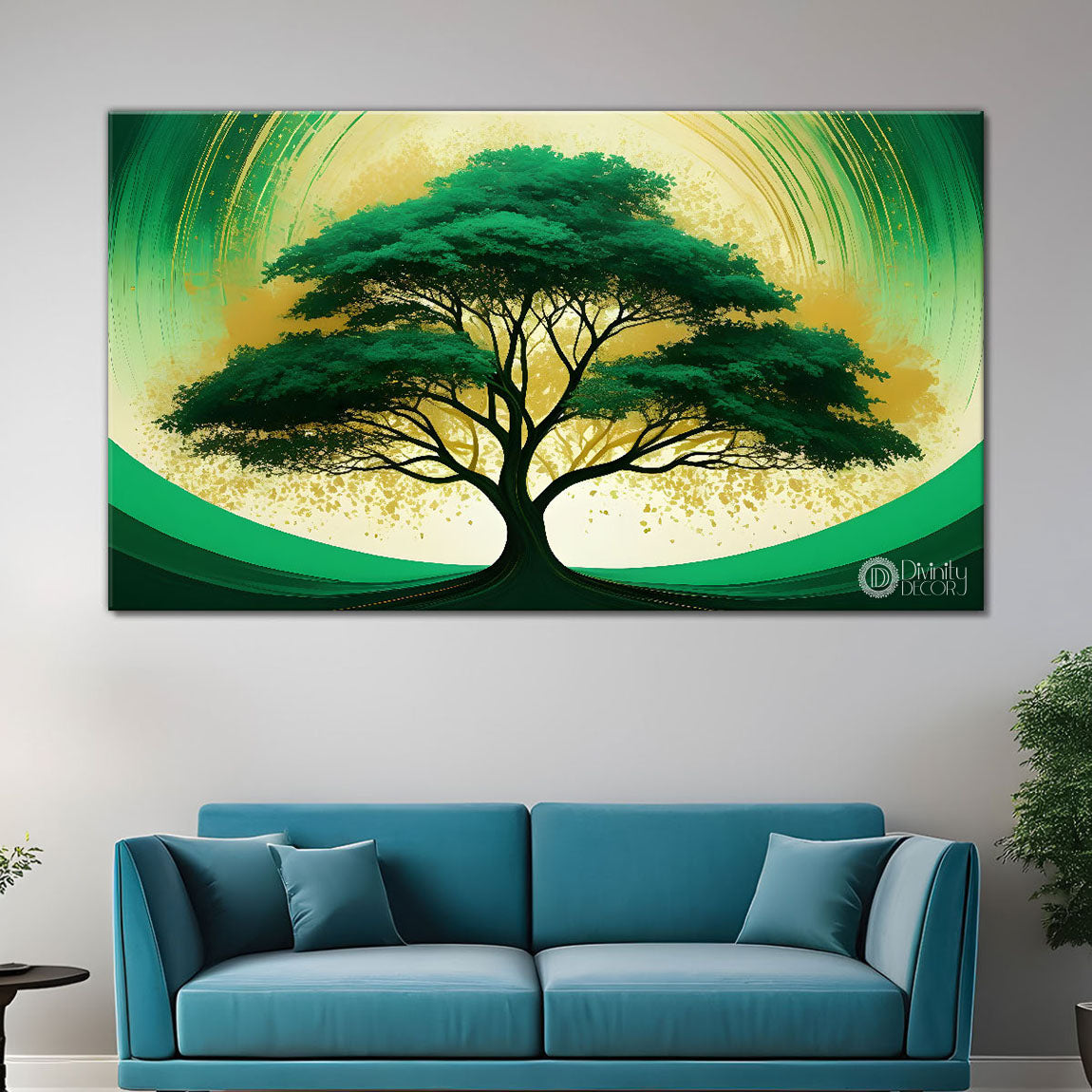 Colorful tree in textured modern art Canvas Painting - Design - Tree-76