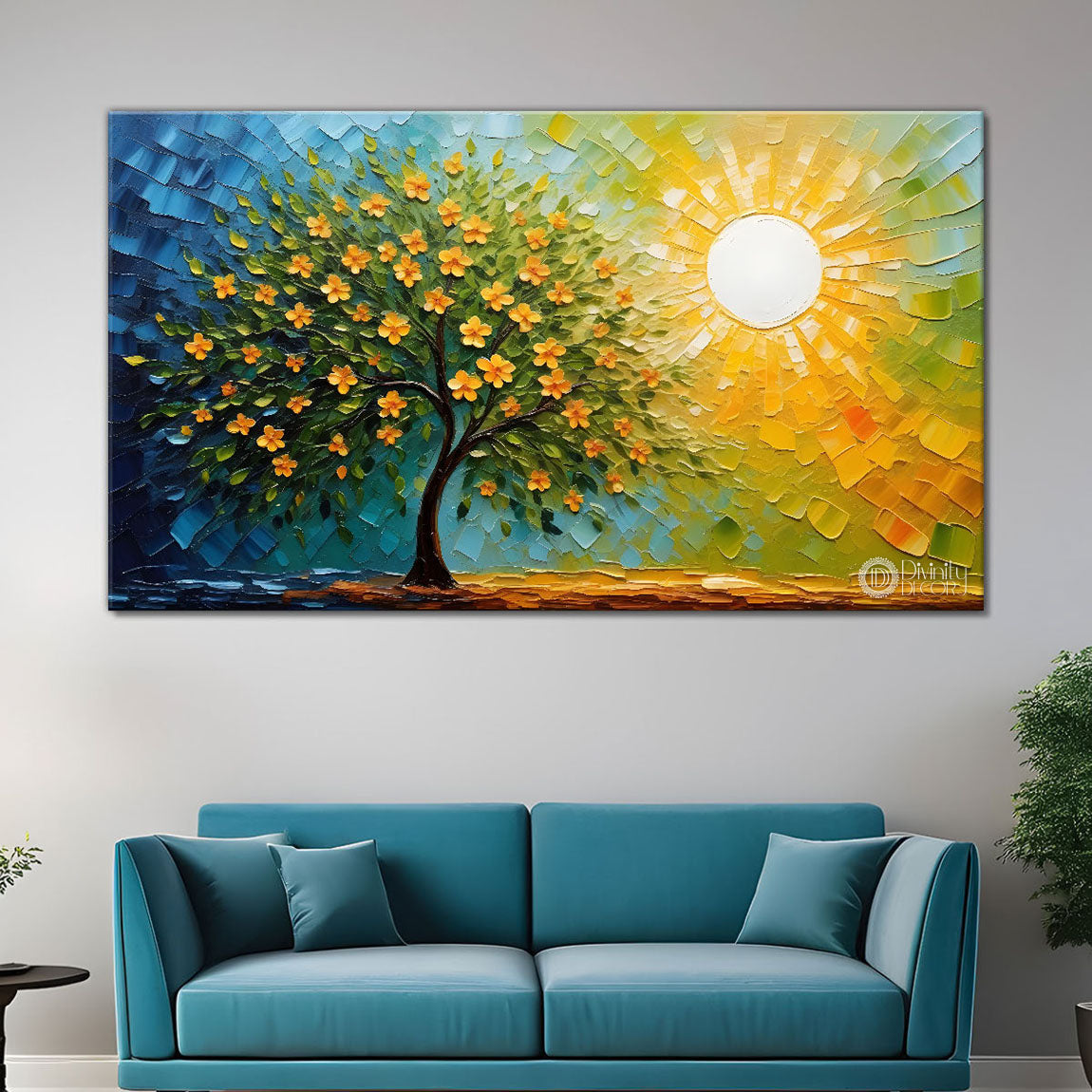 Orange tree in textured modern art - Design - Tree-101