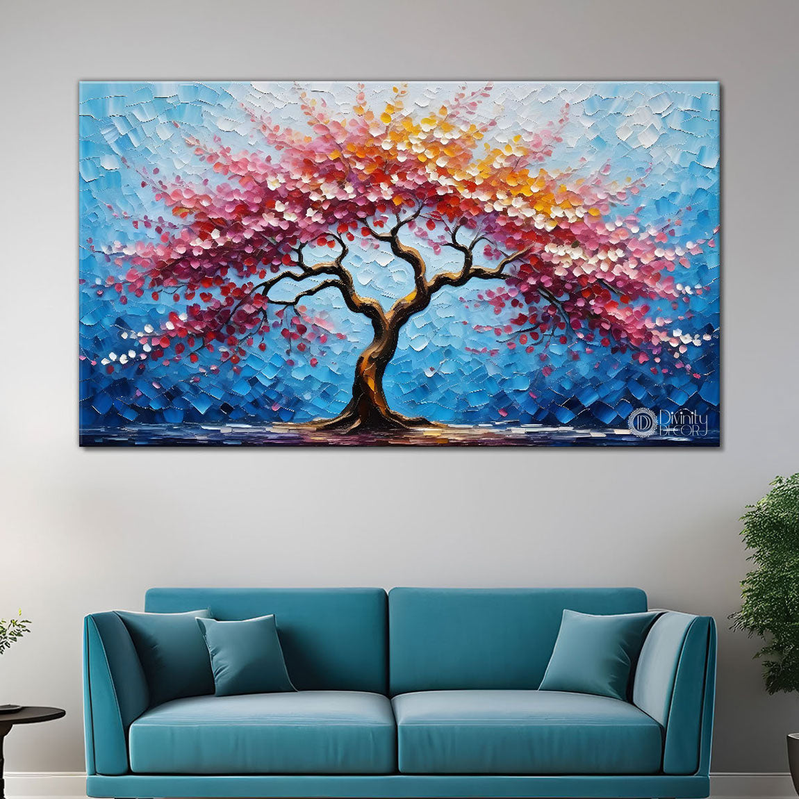 Spring tree in textured modern art - Design - Tree-103