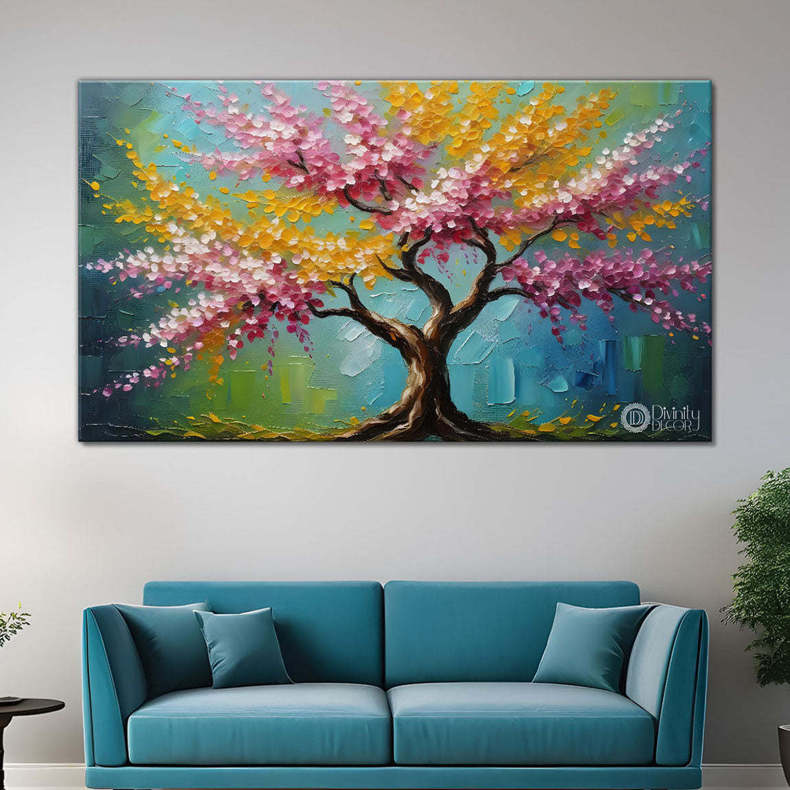 Spring tree in textured modern art - Design - Tree-104