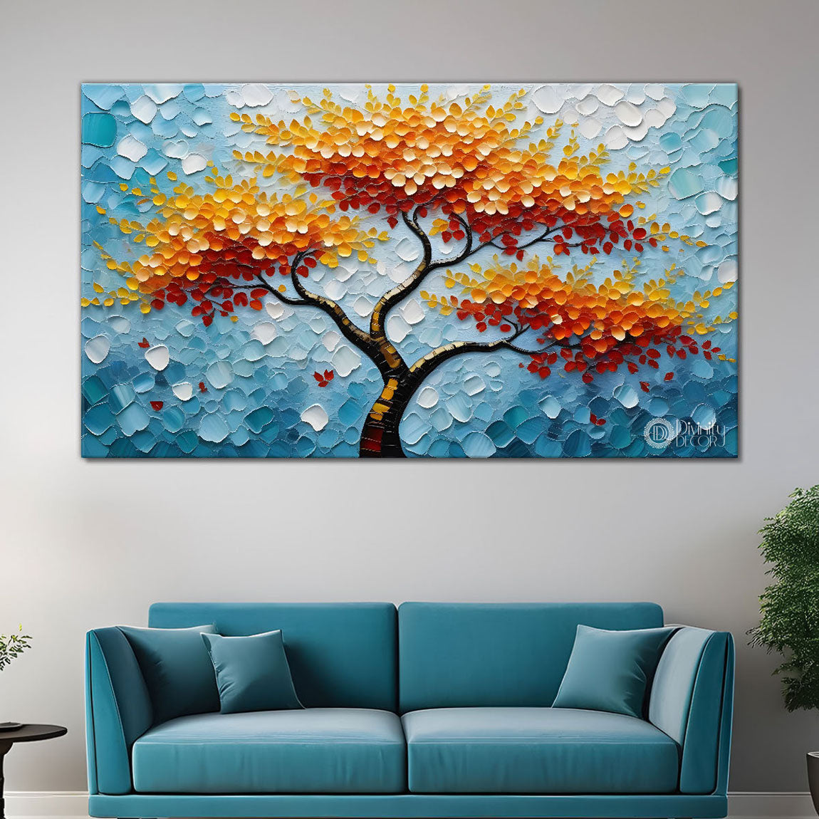 Orange tree in textured modern art - Design - Tree-106