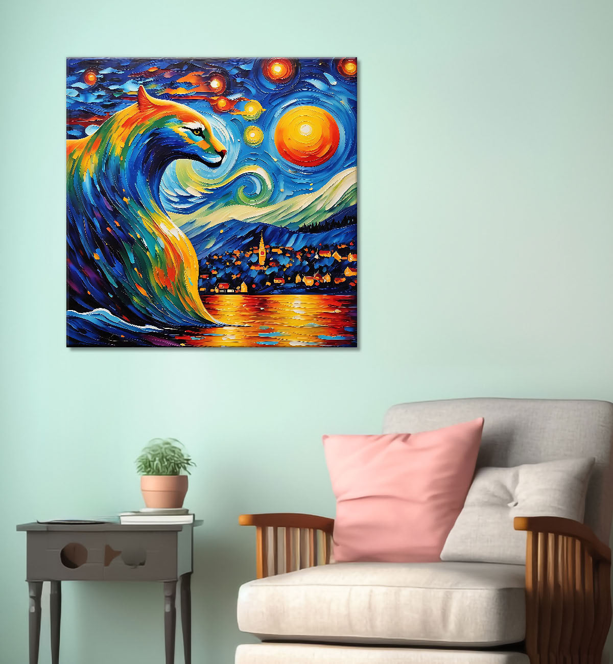 Colourful textured painting   - Nature Art -S-114