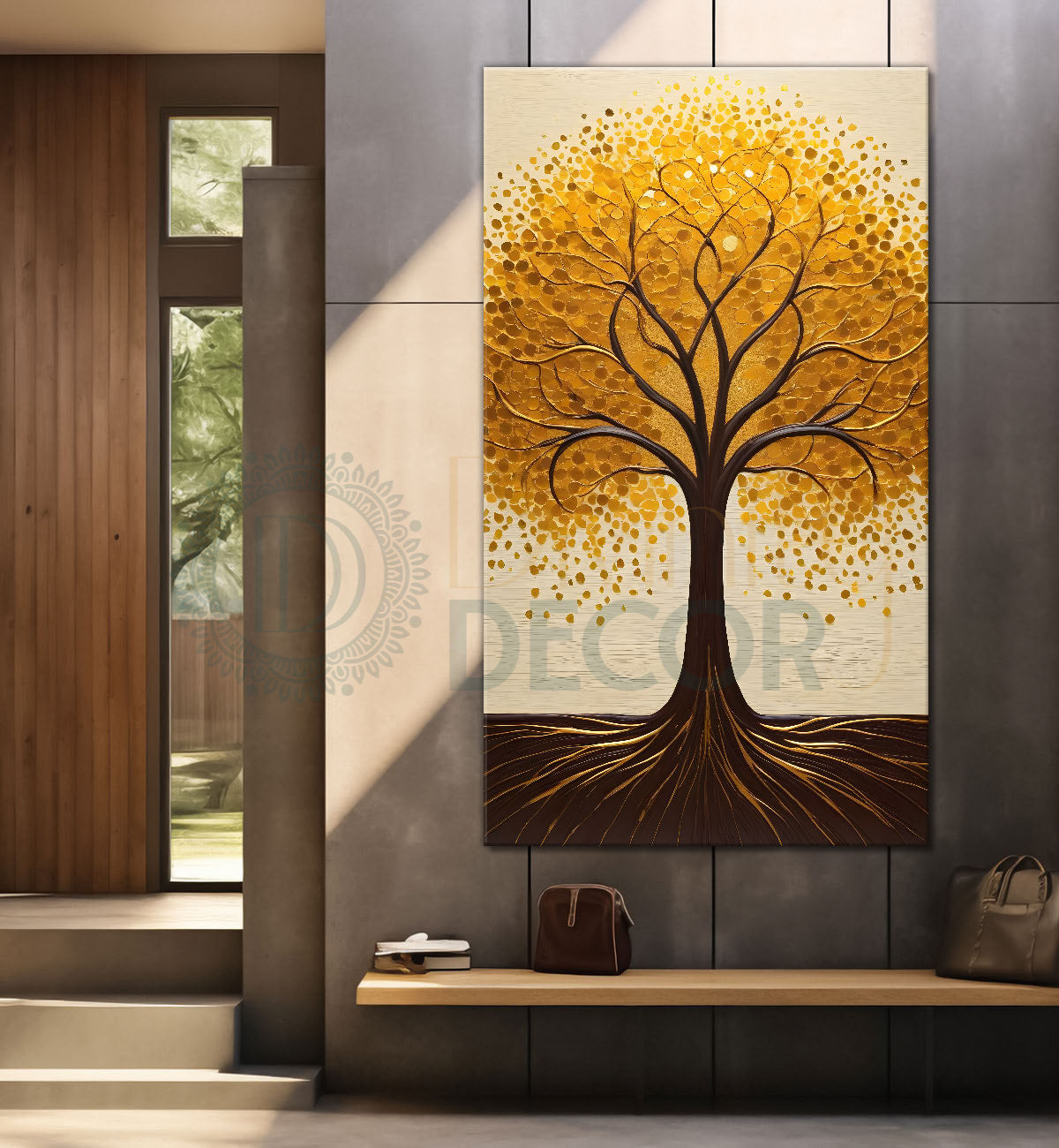 Tree with light background modern art Canvas painting - Tree-V-12