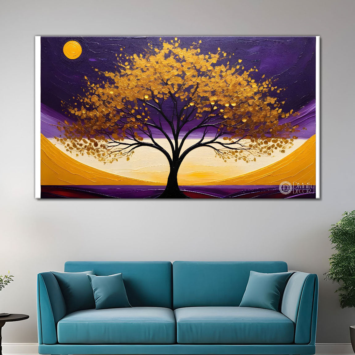 Orange tree in textured modern art- Design - Tree-137