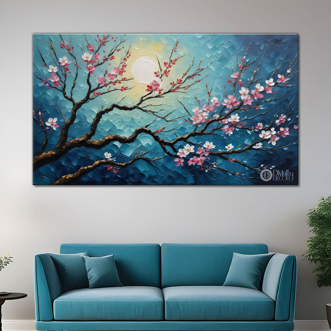 Spring tree in textured modern art- Design - Tree-171