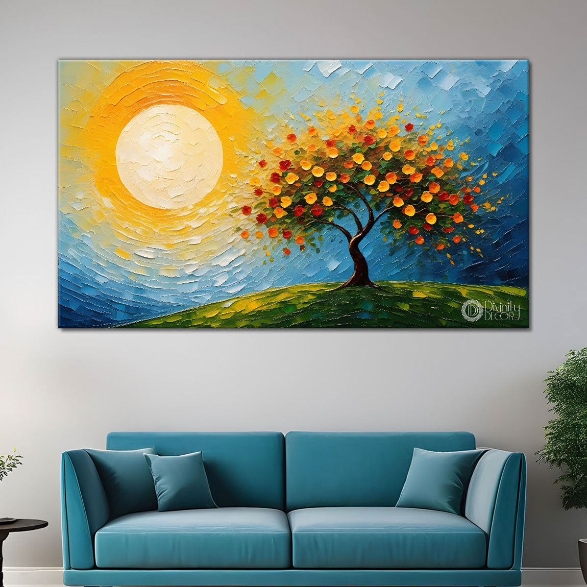 Orange tree in textured modern art- Design - Tree-191