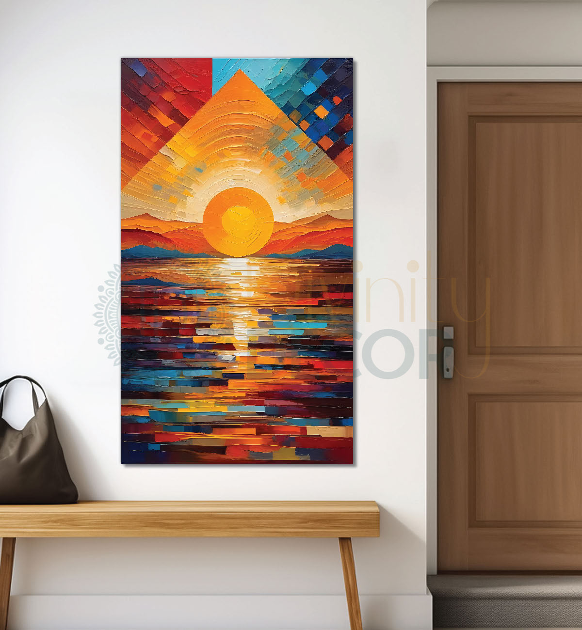 Sunset with colourful background modern art painting Canvas Painting - Design - Modern-V-20