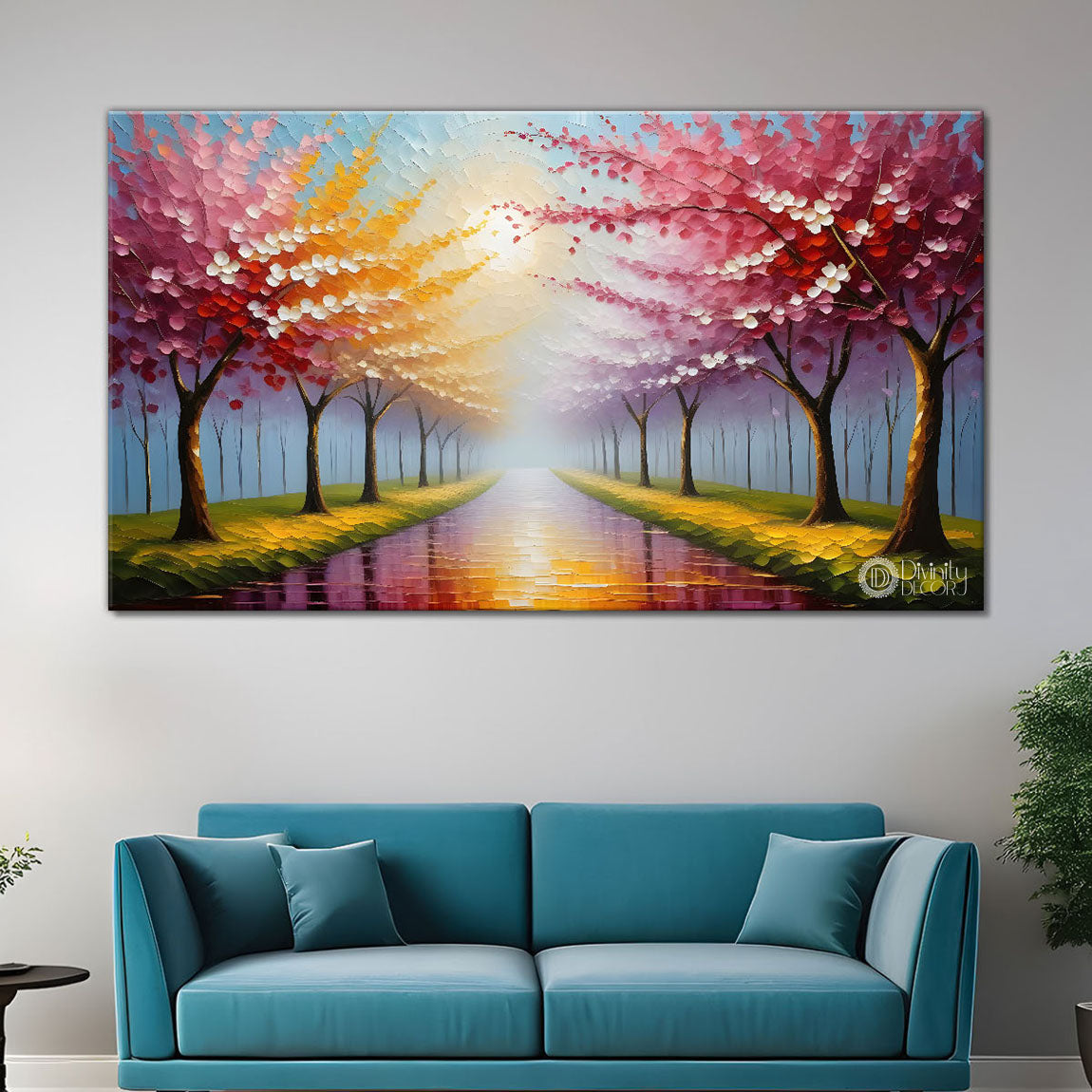 Spring tree in textured modern art- Design - Tree-221