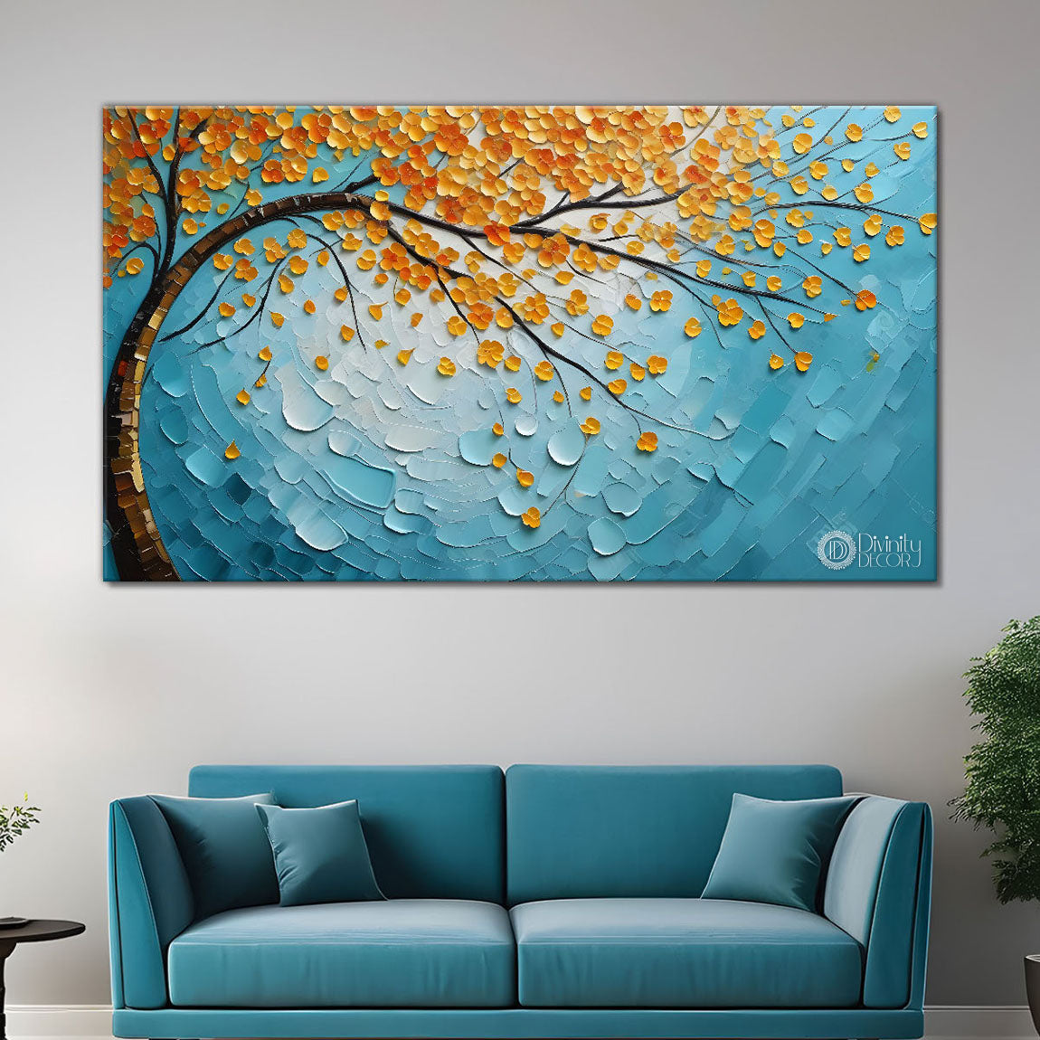 Colorful tree in textured modern art- Design - Tree-237