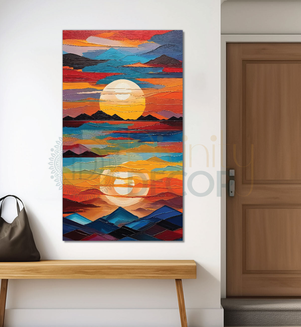 Sunset with colourful background modern art painting Canvas Painting - Design - Modern-V-23