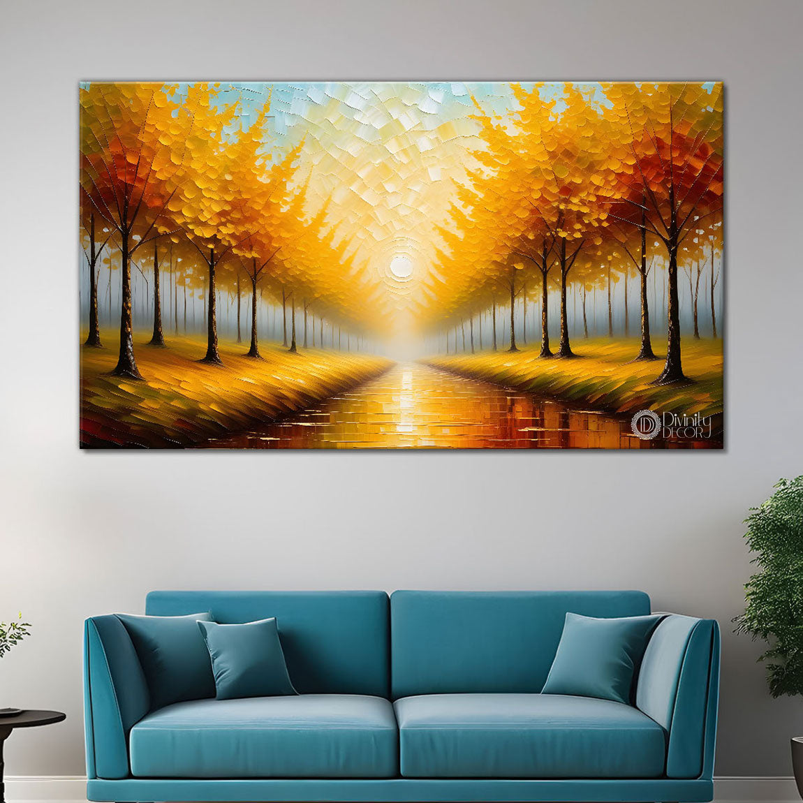 Colorful tree in textured modern art- Design - Tree-260