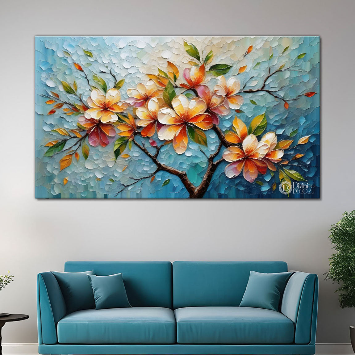 Colorful tree in textured modern art- Design - Tree-265