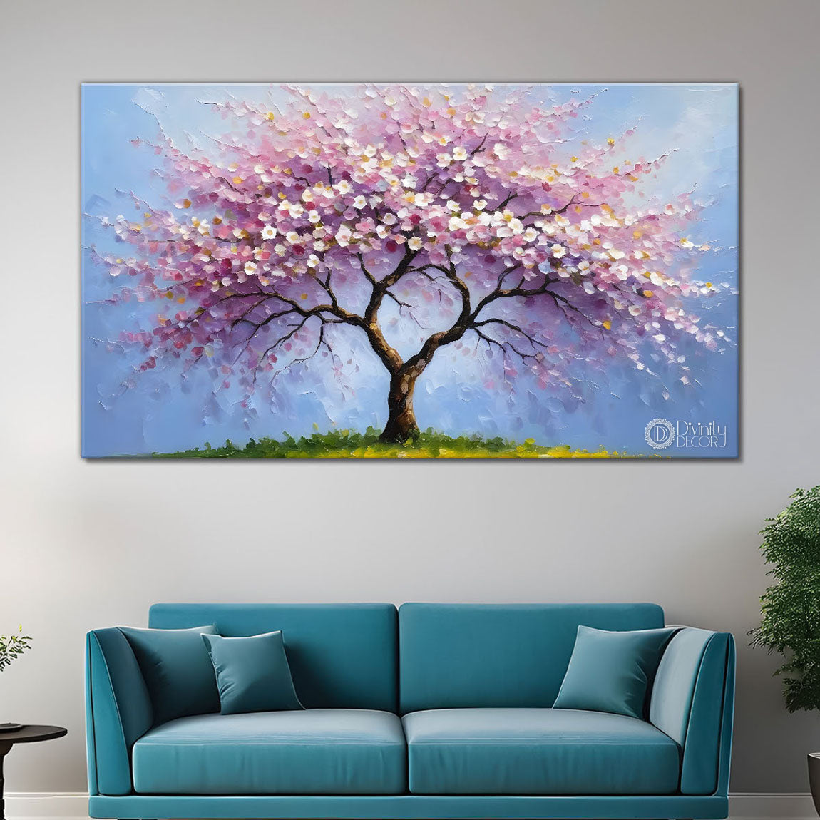 Spring tree in textured modern art- Design - Tree-301
