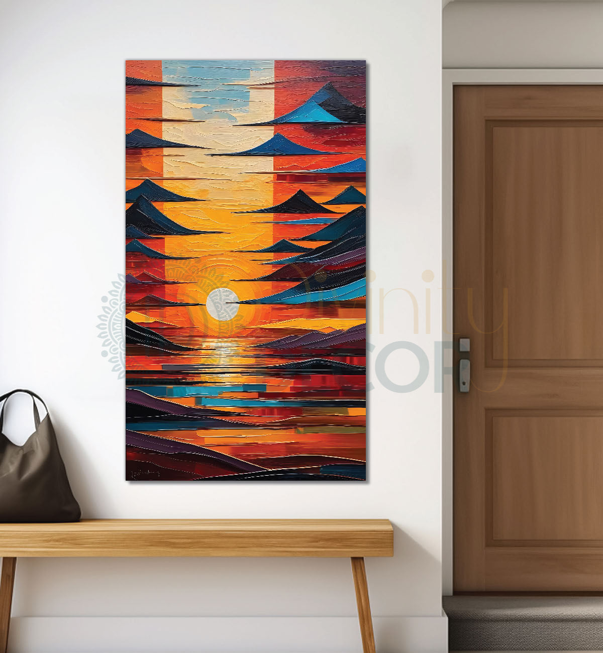 Sunset with colourful background modern art painting Canvas Painting - Design - Modern-V-34