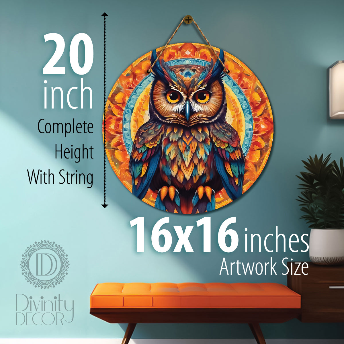 Owl Multi Layered Wall Decor, Mandala Wall Decor, Sacred Art Wall Decor, Ethnic popular Wall Art Decor, Spiritual Wall Wood Decor