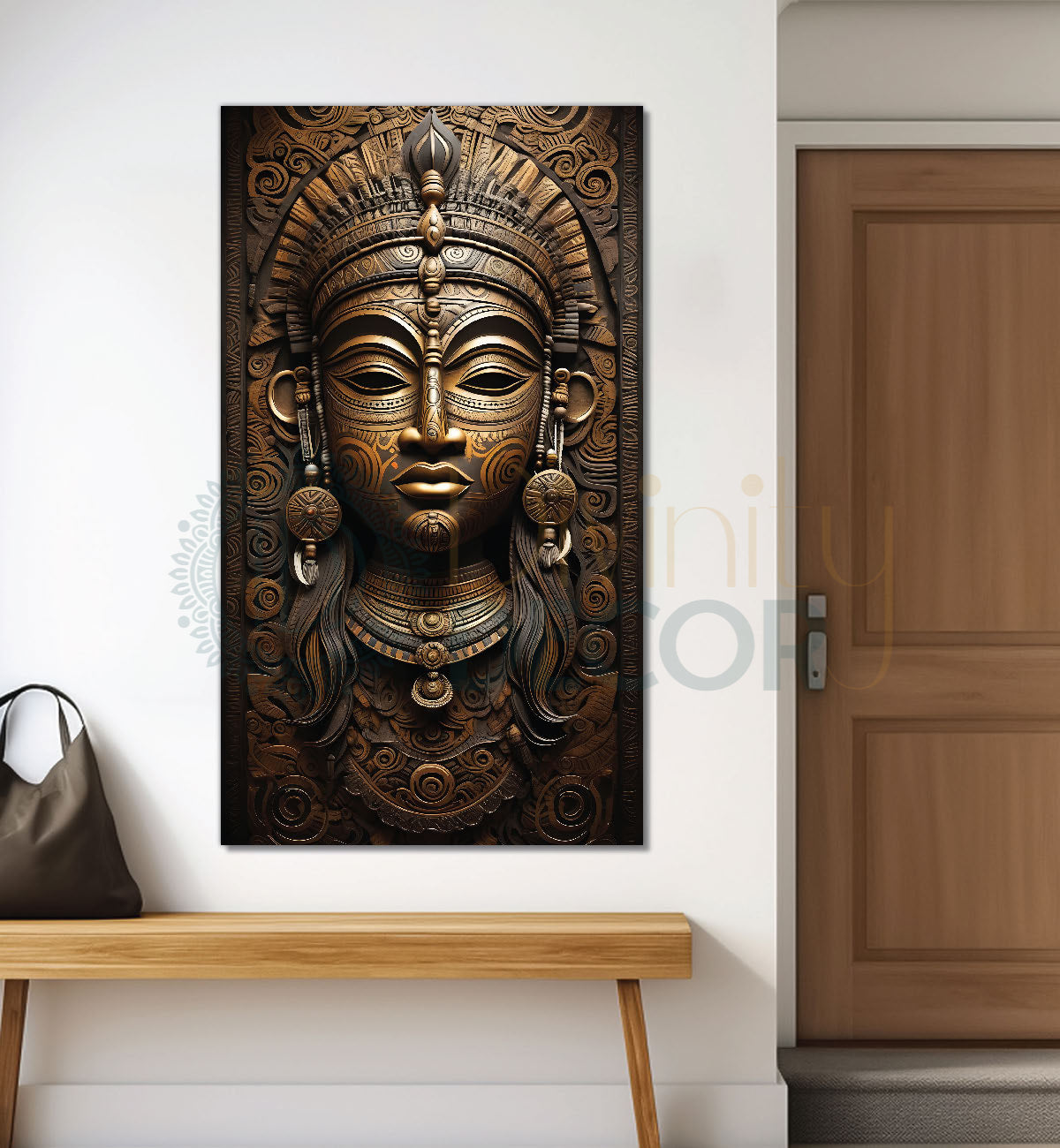 Egyptian face with dark golden modern art painting Canvas Painting - Design - Modern-V-40
