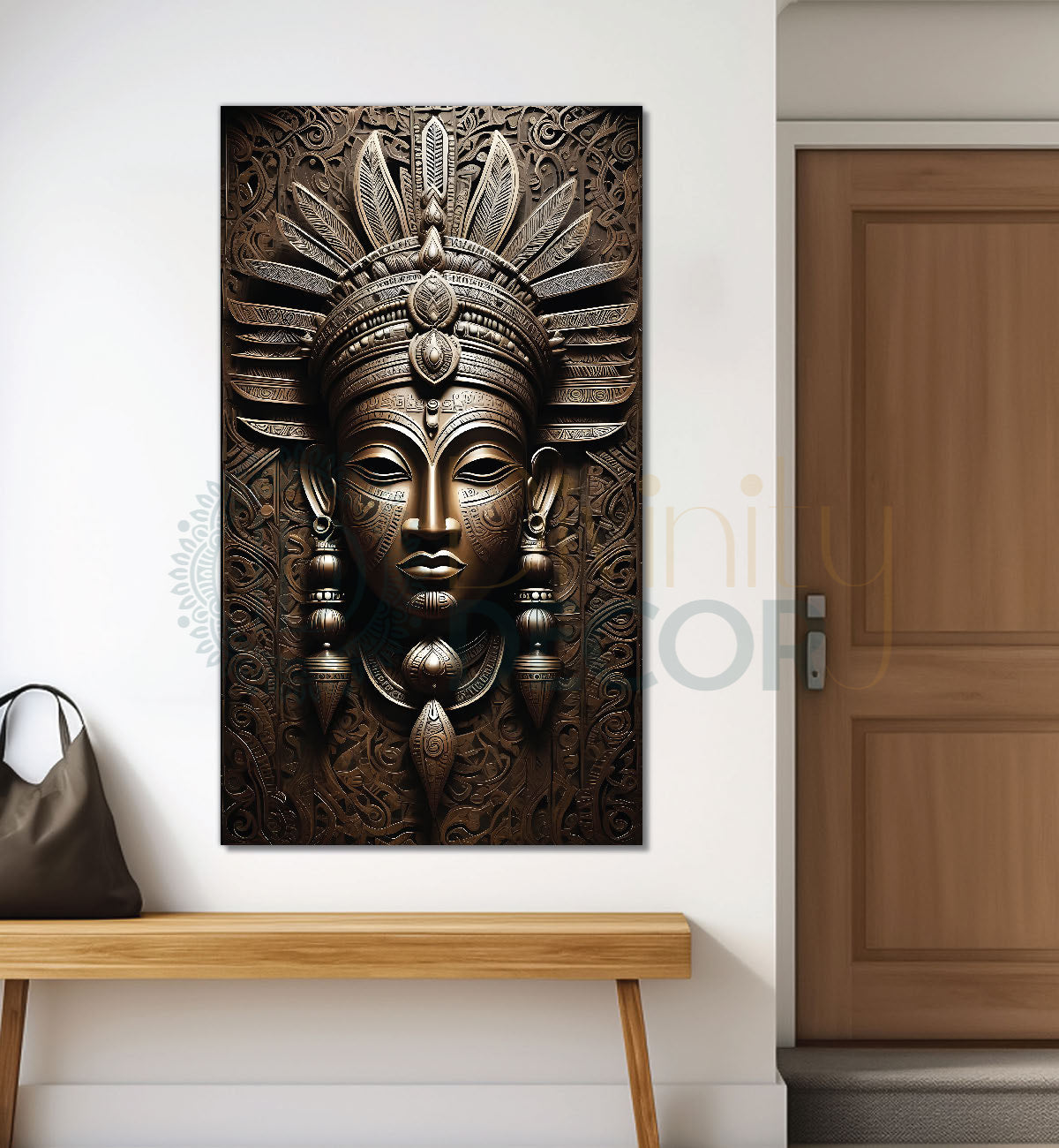 Egyptian face with dark golden modern art painting Canvas Painting - Design - Modern-V-41