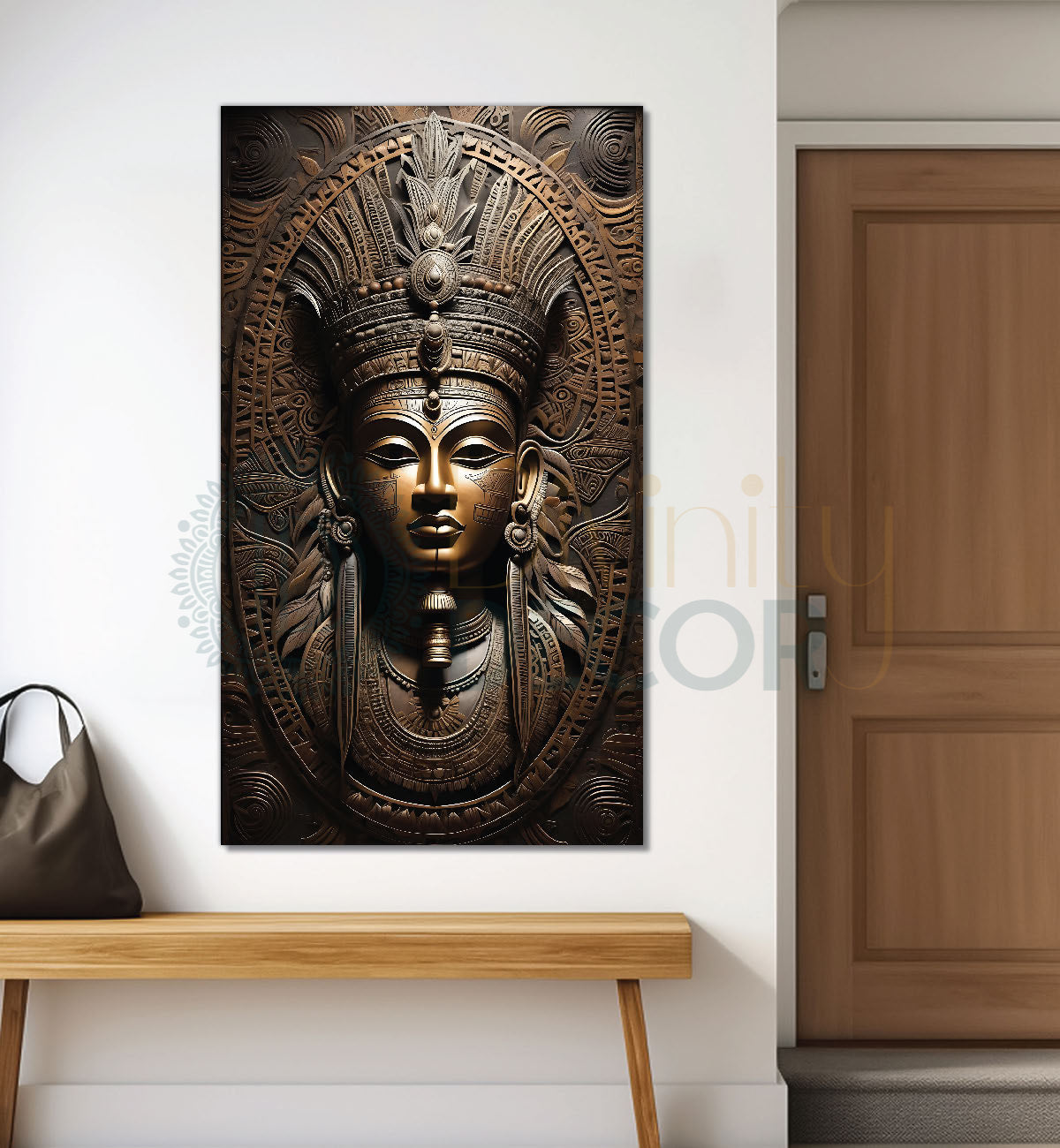 Egyptian face with dark golden modern art painting Canvas Painting - Design - Modern-V-42