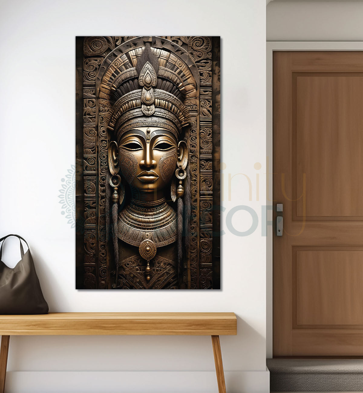 Egyptian face with dark golden modern art painting Canvas Painting - Design - Modern-V-48