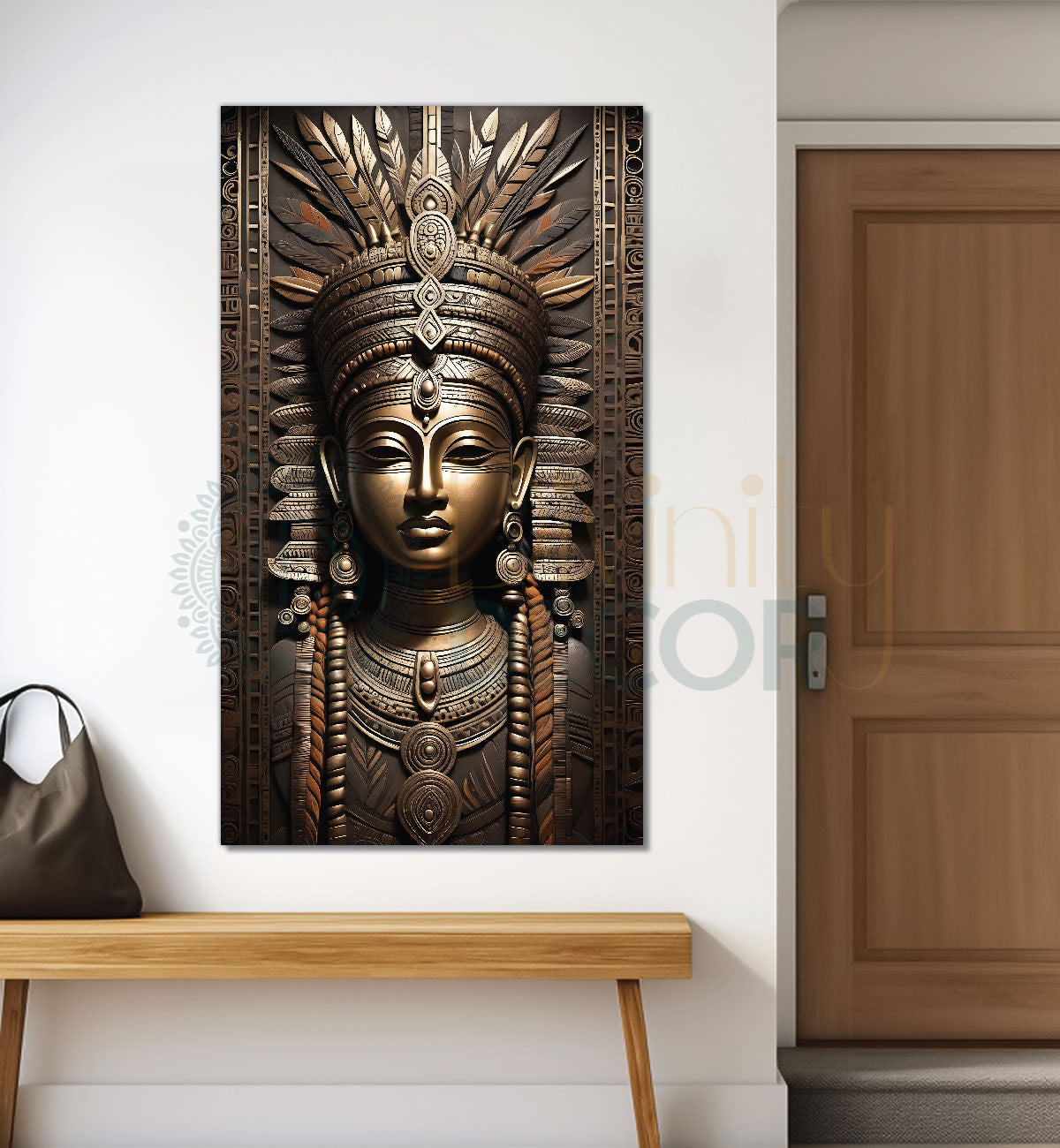 Egyptian face with dark golden modern art painting Canvas Painting - Design - Modern-V-50