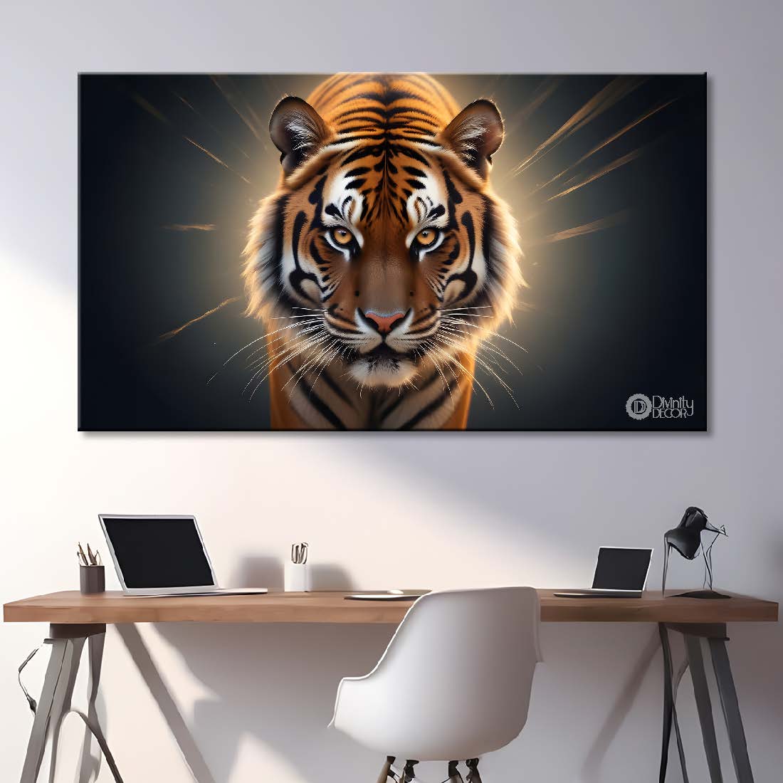 Tiger in black background textured art.- Design - Animal -62