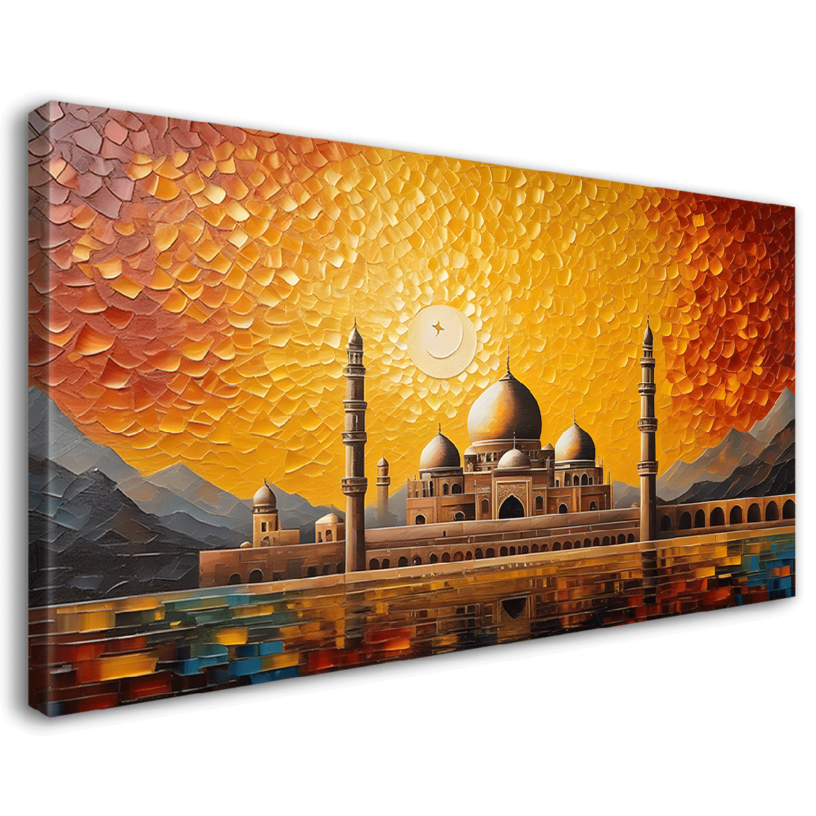 Islamic mosque in bright textured oil painting Canvas Painting - Islamic paintings - 10
