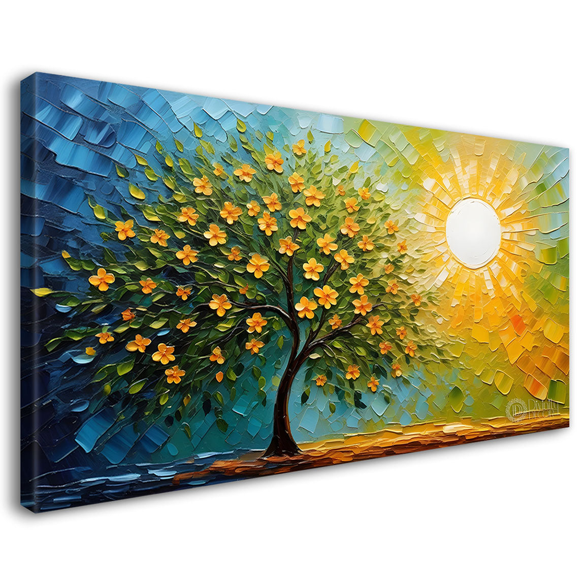Orange tree in textured modern art - Design - Tree-101