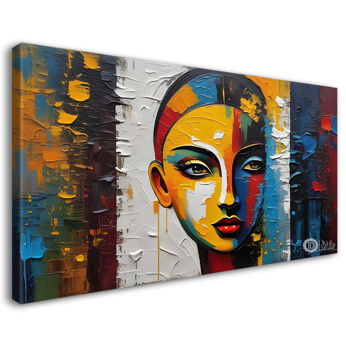 Modern girl face painting Canvas Painting - Design - Modern-L-101