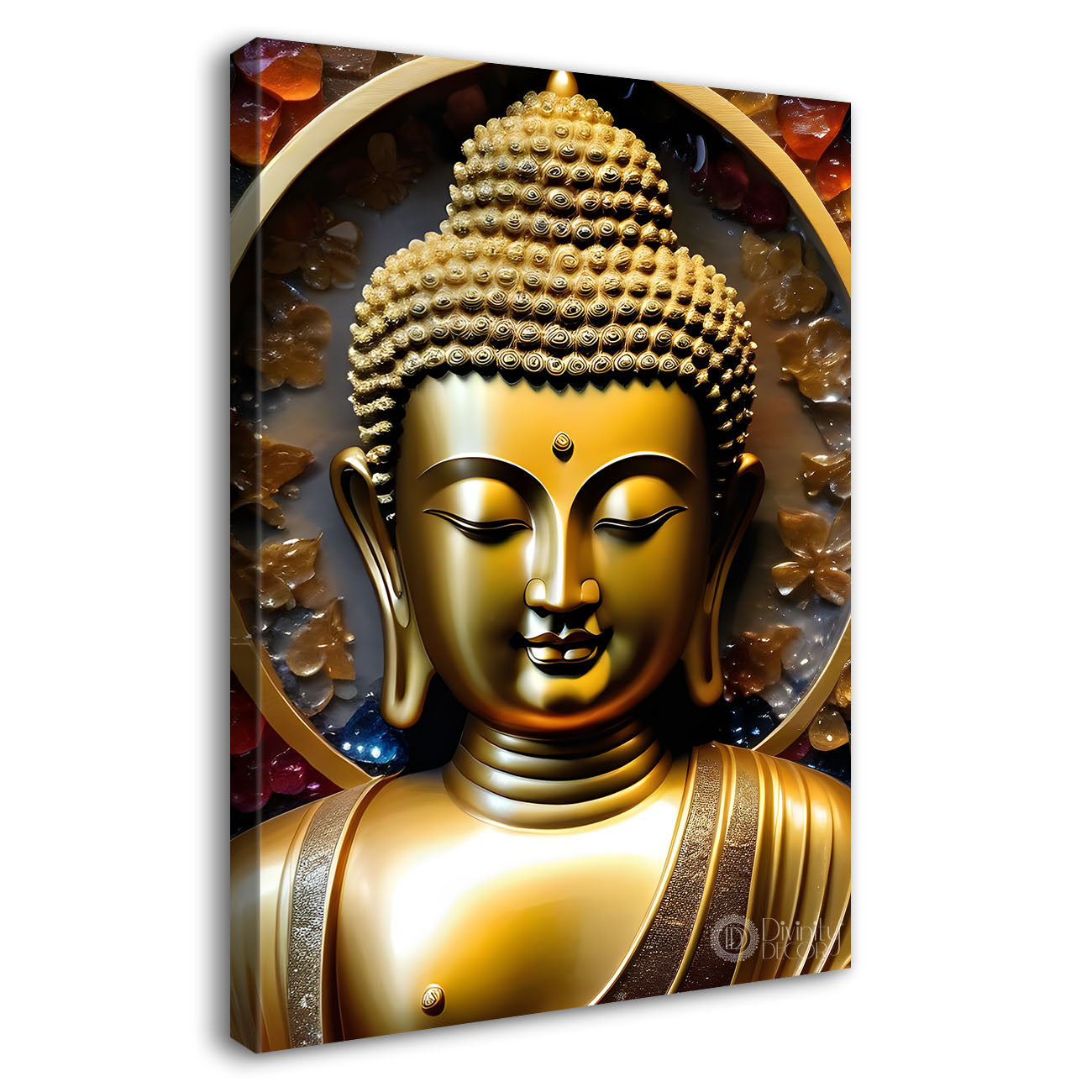 Goden buddha textured painting - Buddha-V-103