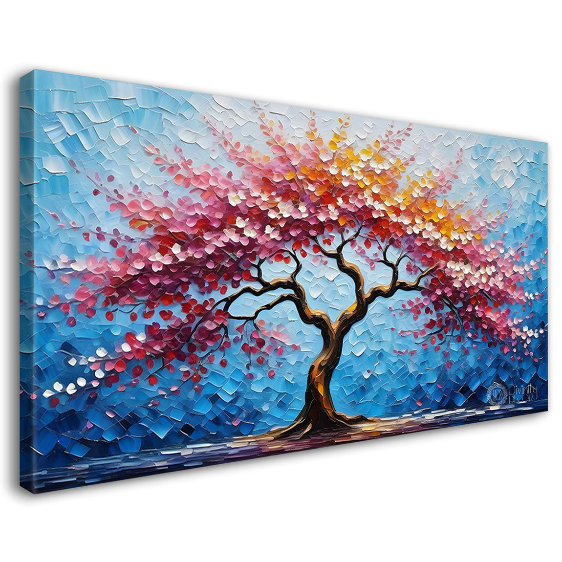 Spring tree in textured modern art - Design - Tree-103