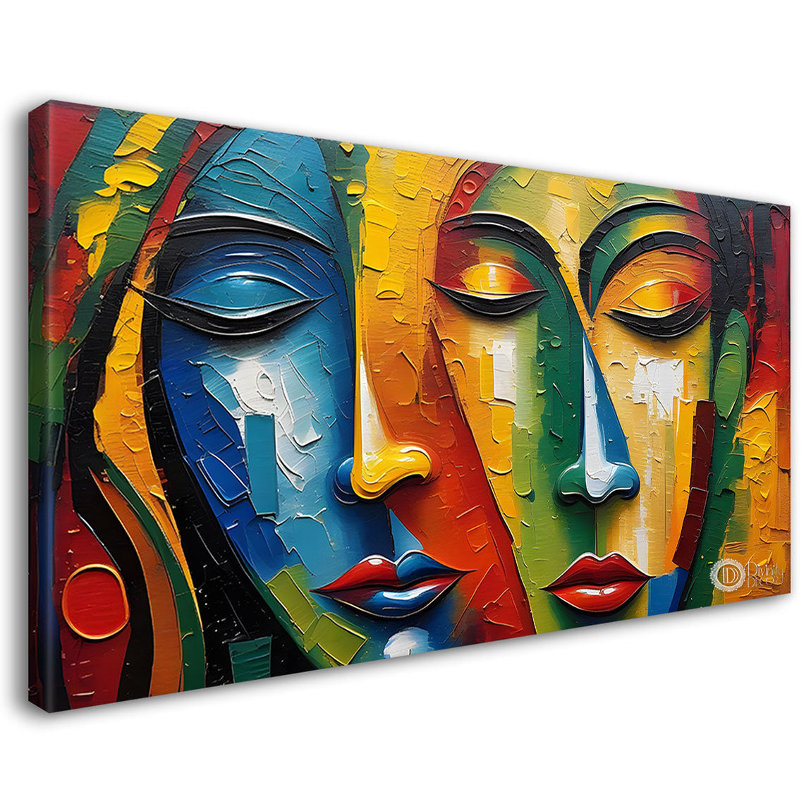 Human faces textured art Canvas Painting - Design - Modern-L-107